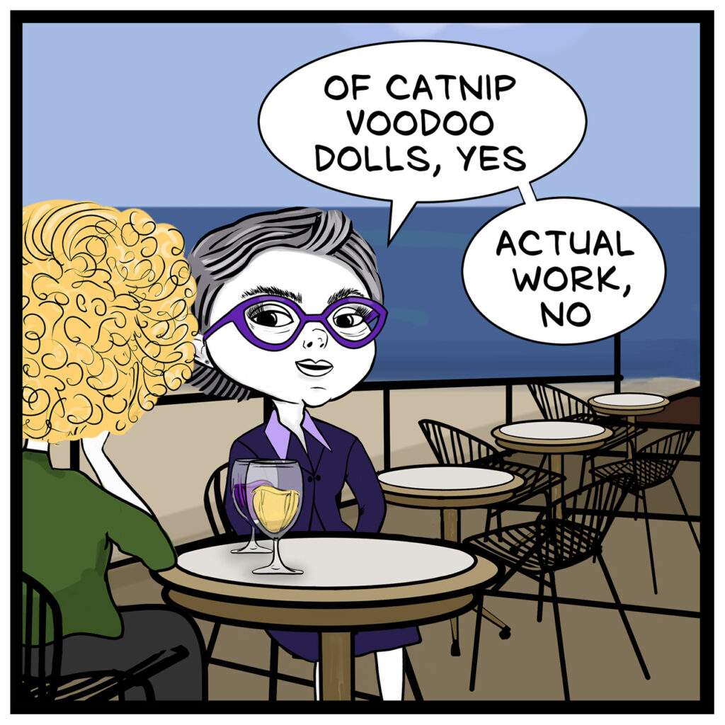 office accounting clearance comic – Donna Lake workplace comic strip.