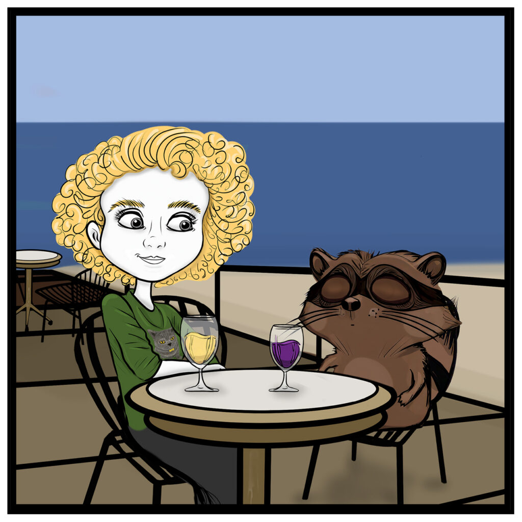 Milo closes his eyes and quietly attempts to relax. Claire watches with a faint smile.